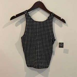 Abercrombie & Fitch Black and White Polka Dot Crop Top. Size XS